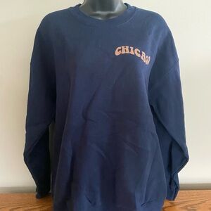 Gildan Navy Blue Sweatshirt with Chicago Bears Colors